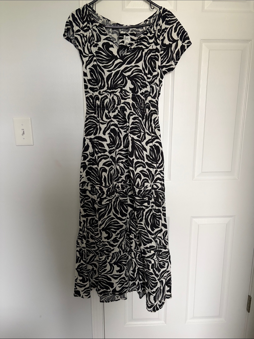 Nicole Miller Black and White Floral Maxi Dress